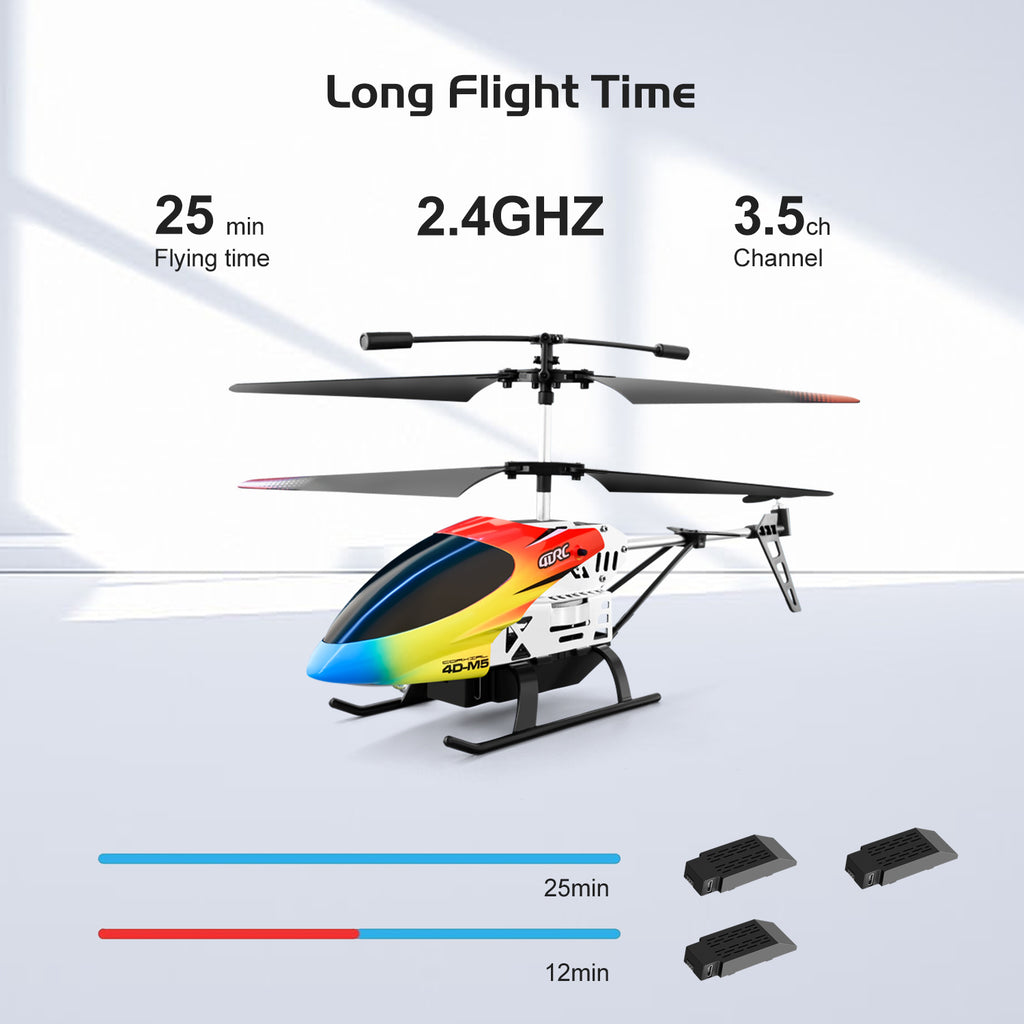 4DRC M5 RC Helicopter For Kids 3-12 And Beginners, Remote Control Helicopter With Altitude Hold, 2 Batteries With 30Mins Flight,Whole Alloy Toy.Logistics Is Randomly Sent By UPS,USPS,UNI.