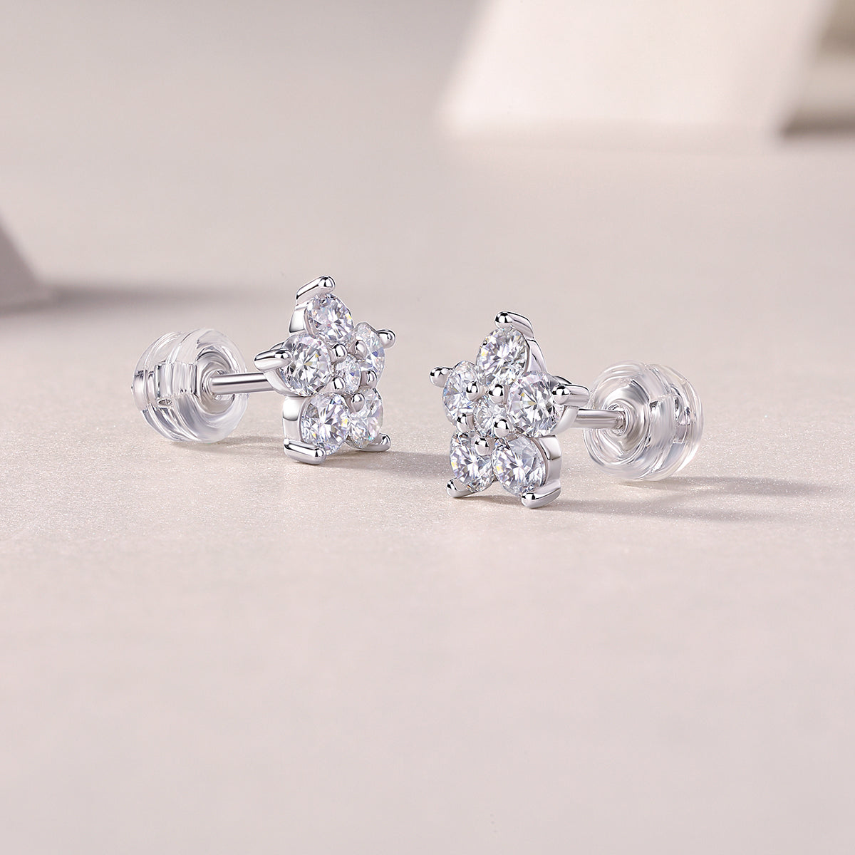 1Paris Flower - Fashionable And Luxurious Diamond Jewelry Set With Moissanite S925 Sterling Silver And Platinum - plated Stud Earrings Prohibit TikTok sales - 5 - cjdropshipping