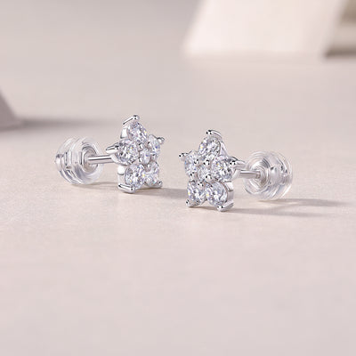 1Paris Flower - Fashionable And Luxurious Diamond Jewelry Set With Moissanite S925 Sterling Silver And Platinum - plated Stud Earrings Prohibit TikTok sales - 5 - cjdropshipping