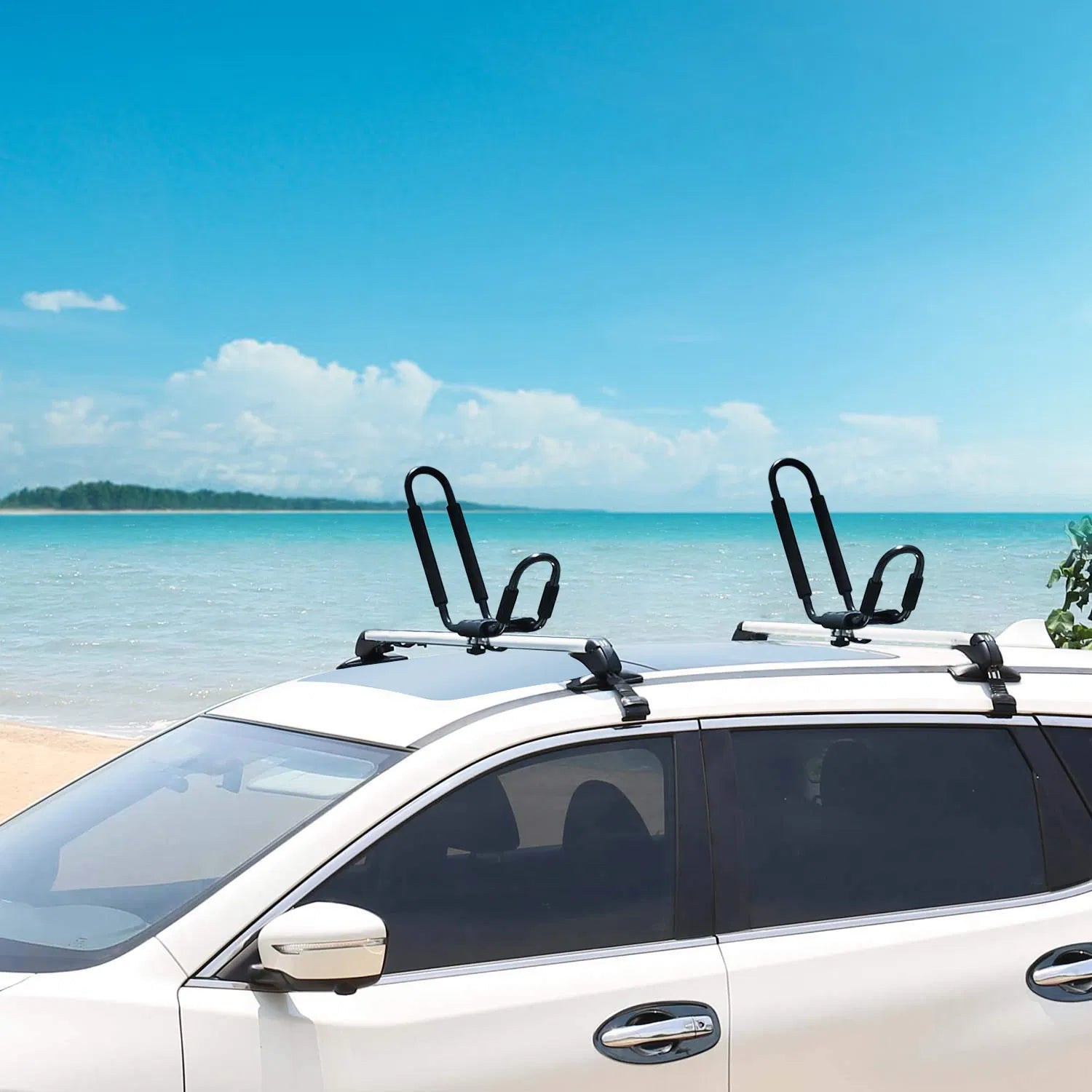 Universal Kayak Roof Rack J Bar, 1 Pairs - Bar Rack HD Kayak Carrier Canoe Boat Surf Ski Roof Top Mount Car SUV Crossbar - 5 - CJ