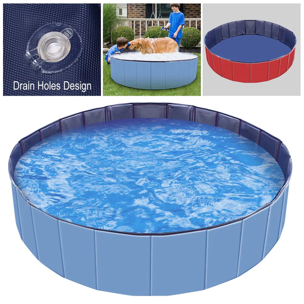 Foldable Pet Swimming Pool PVC Kiddie Baby Dog Swim Pool Bathing Tub Playmat Kids Pools - 5 - cjdroshippping