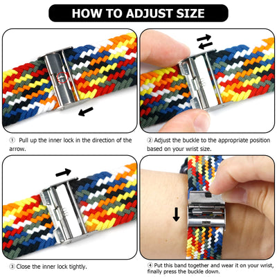 Nepfaivy Compatible With Apple Watch Band - 38mm 40mm 41mm 42mm 44mm 45mm 49mm Braided Stretchy Sport Band For Apple Watch Series SE 8 7 6 5 4 3 2 1, Women Men Nylon Fabric Elastic Loop Breathable Wat - 5 - CJ