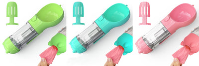 Pet Water Bottle Feeder Bowl Garbage Bag Storage Portable Pet Outdoor Travel 3 In 1 Dog Water Bottle - 0 - CJ