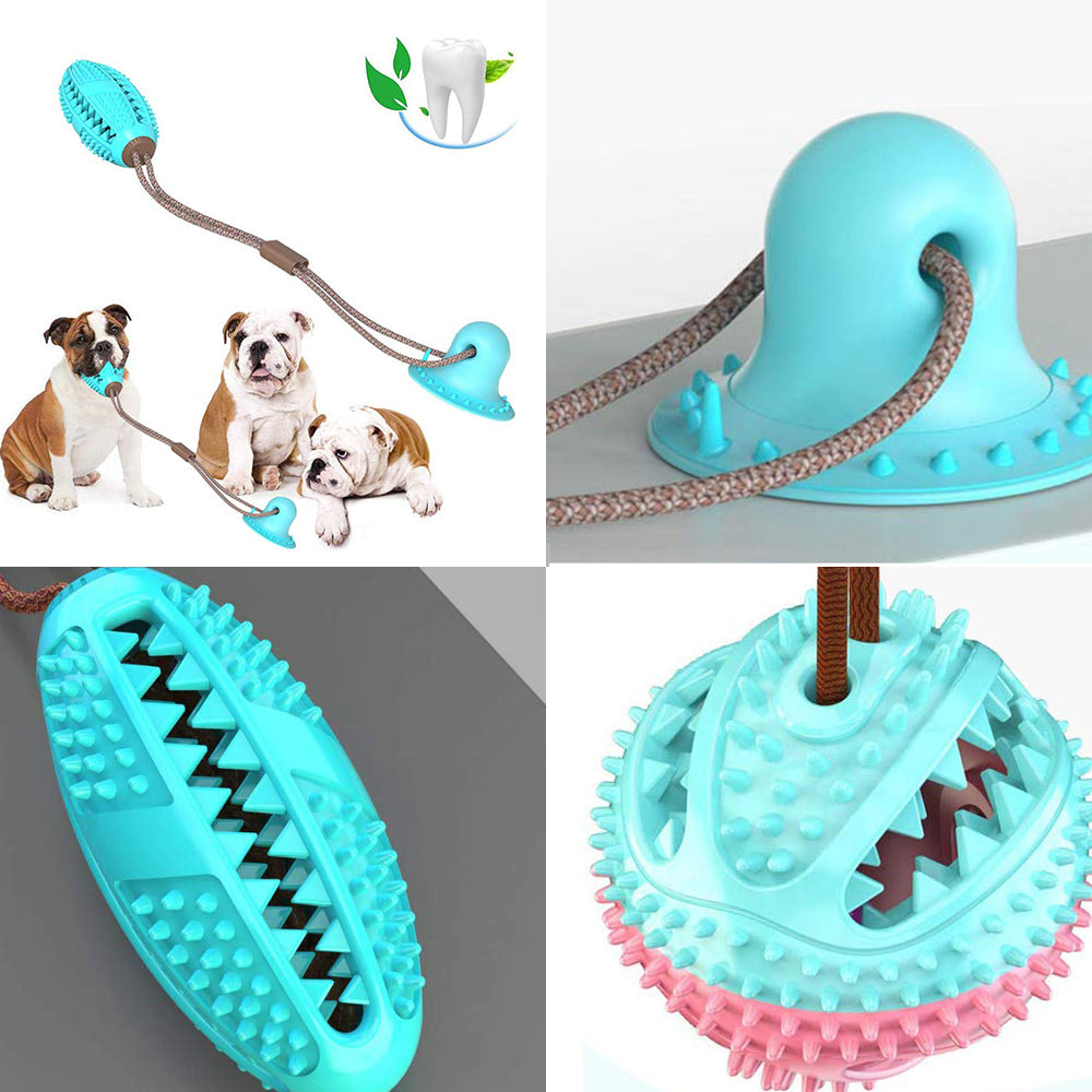 Dog Toys Silicon Suction Cup Tug Interactive Dog Ball Toy For Pet Chew Bite Tooth Cleaning Toothbrush Feeding Pet Supplies - 0 - CJ