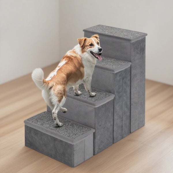 4 - Step Dog Stairs Non - slip Foldable Dog Ramp With Adjustable Steps - 5 - CJ