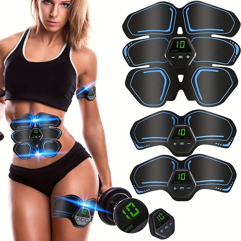 ABS Stimulator, Ab Trainer, EMS Muscle Stimulator LCD Screen Muscle Stimulator USB Rechargeable Por - 5 - CJ