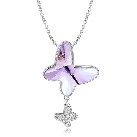 Shining Purple Butterfly Necklace 925 Sterling Silver Personalized Ins Sweater Chain - 4 - https://x.com/titan_prim62775J