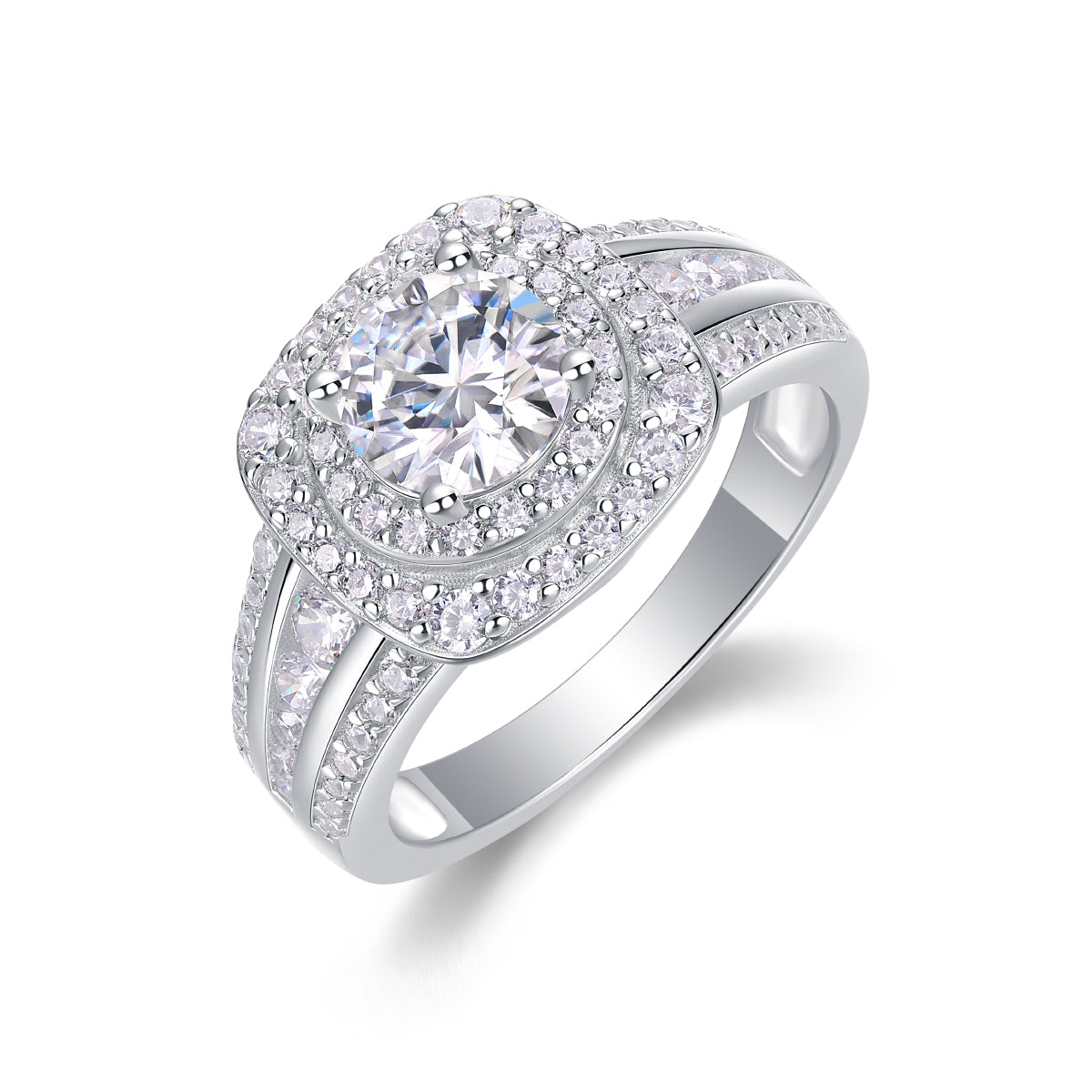 1Starry Sky Crown - A Fashionable Jewelry Ring Set With 1 - carat Moissan Diamond S925 Sterling Silver And Platinum - plated Diamond Prohibit TikTok sales - 5 - CJ