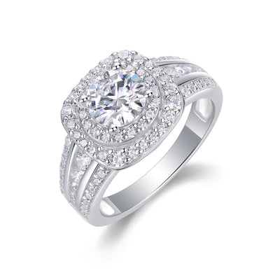 1Starry Sky Crown - A Fashionable Jewelry Ring Set With 1 - carat Moissan Diamond S925 Sterling Silver And Platinum - plated Diamond Prohibit TikTok sales - 5 - CJ