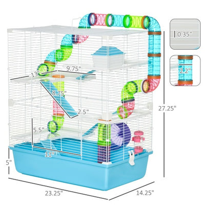 Oversized 23 Hamster Cage With Tube And Tunnel, Portable Carrying Handle - 5 - CJ