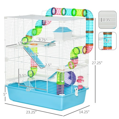 Oversized 23 Hamster Cage With Tube And Tunnel, Portable Carrying Handle - 5 - CJ