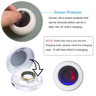 Smart Ring Charging Case, Magnetic Charging Port Compartment, Fast Charging Compact Box Portable Charger For COLMI R02 R06 R11M R8 Fitness Ring, 200 MAh Battery - 5 - CJ