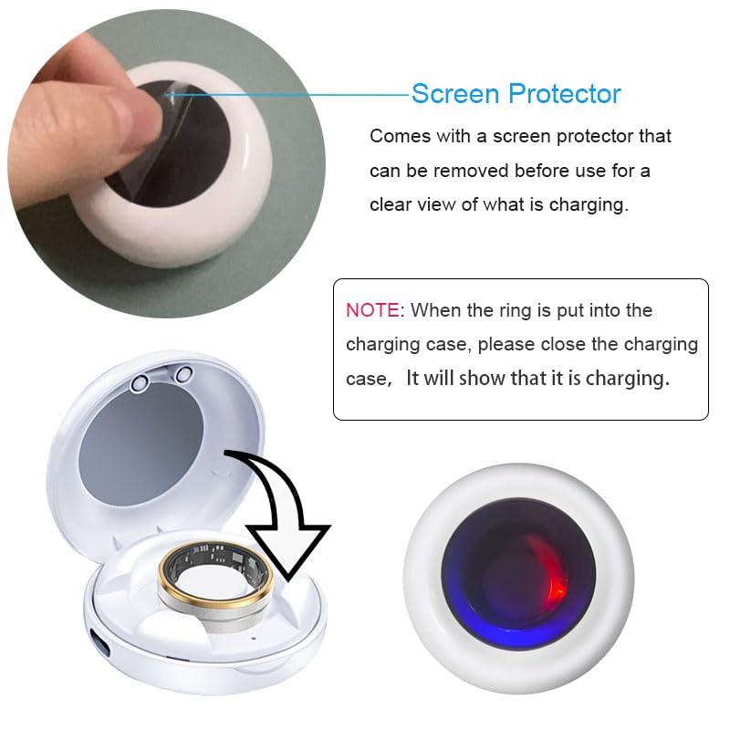 Smart Ring Charging Case, Magnetic Charging Port Compartment, Fast Charging Compact Box Portable Charger For COLMI R02 R06 R11M R8 Fitness Ring, 200 MAh Battery - 5 - CJ