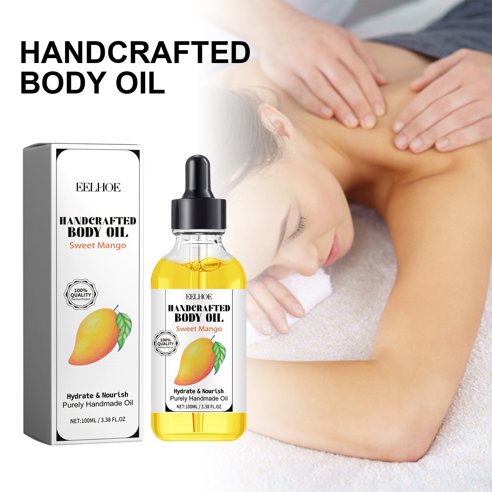 EELHOE Handcrafted Body Oil, Relieve Dry Skin Moisturizing Smooth Skin Carry Bright Color Of Skin Body Massage Oil - 5 - CJ