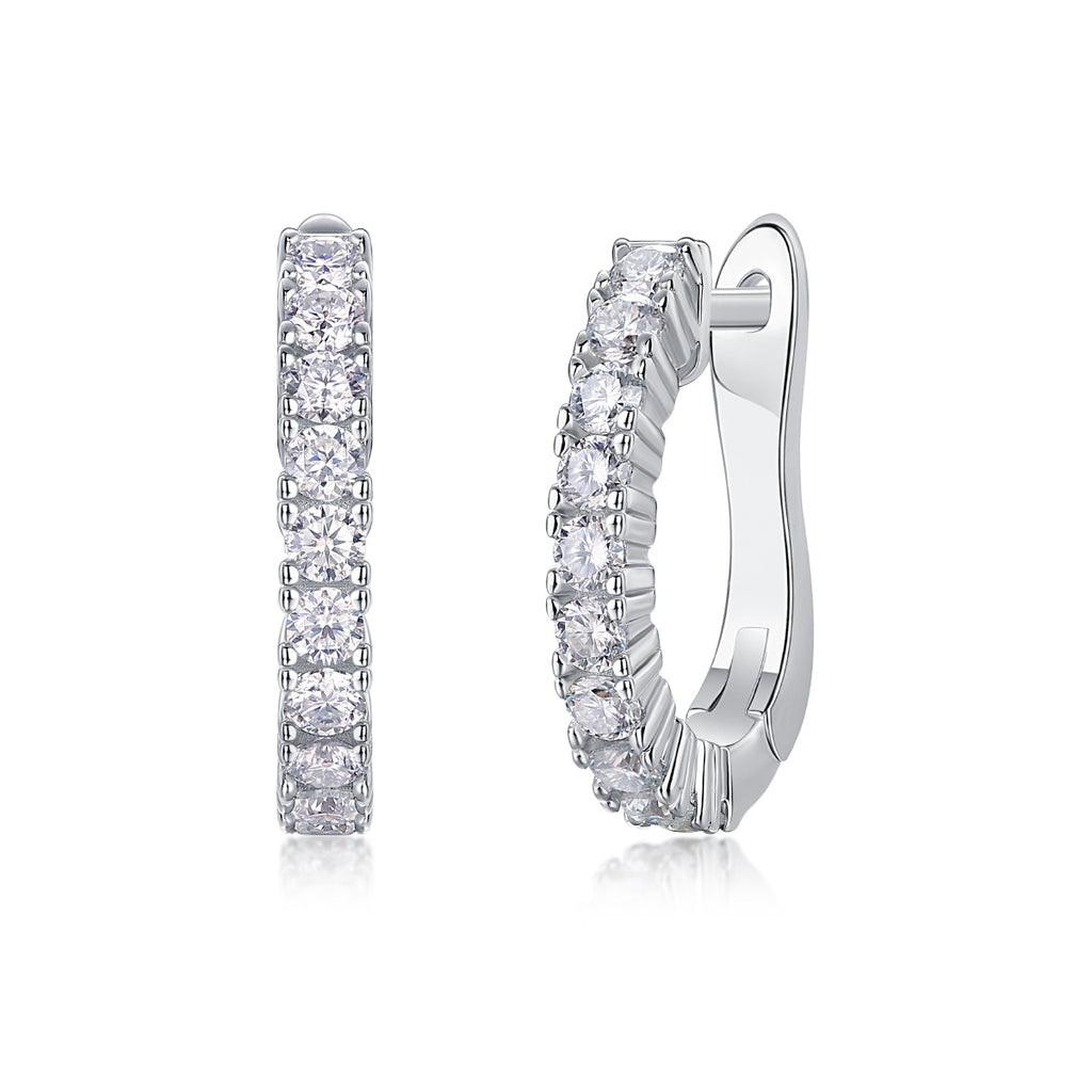 Modern Guide Luxury Fashion Diamond Earrings Stud Set With Mosan Diamond Silver Ornaments