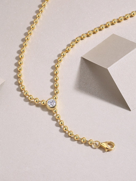 1Time Interlaced - A Trendy Diamond Jewelry Necklace Pendant Set With 0.5 - carat Moissanite S925 Sterling Silver And Gold Plating Prohibit TikTok sales - 5 - cjdropshipping