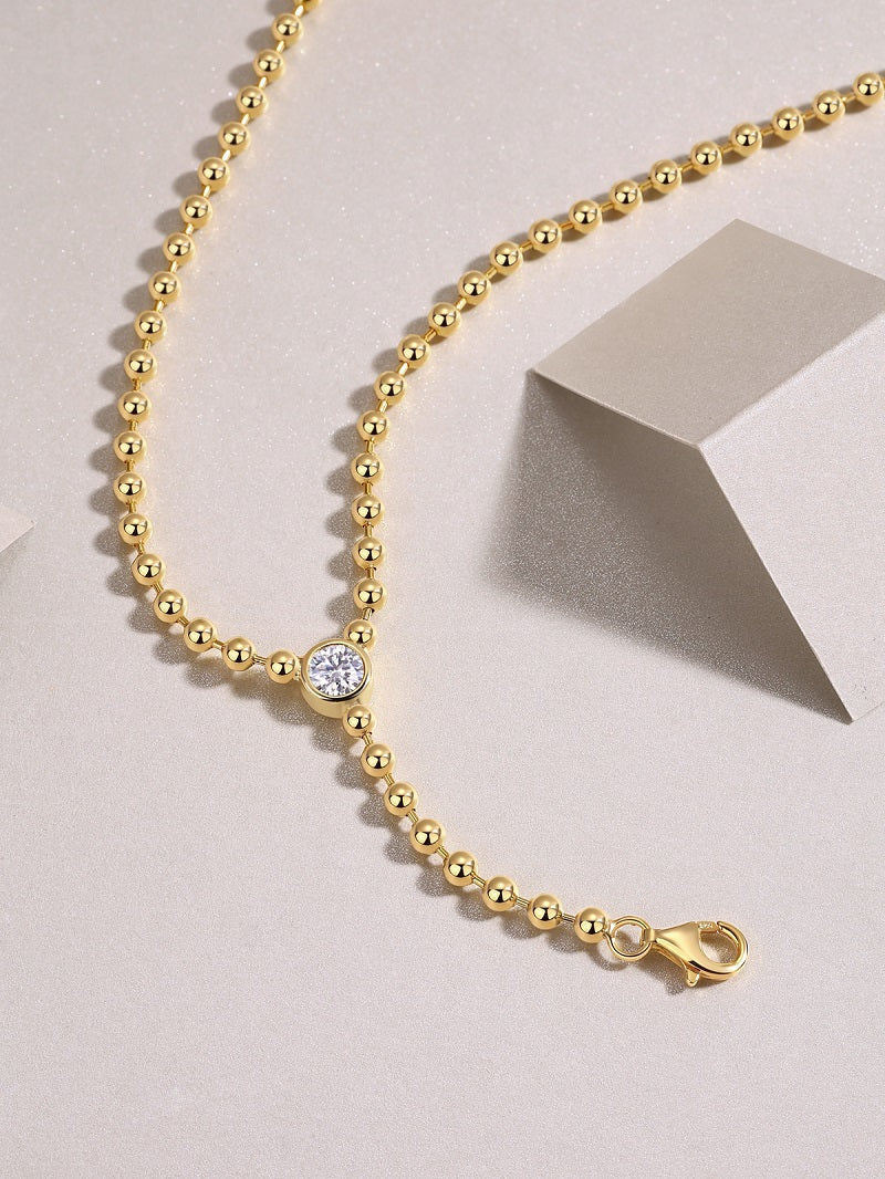 1Time Interlaced - A Trendy Diamond Jewelry Necklace Pendant Set With 0.5 - carat Moissanite S925 Sterling Silver And Gold Plating Prohibit TikTok sales - 5 - cjdropshipping