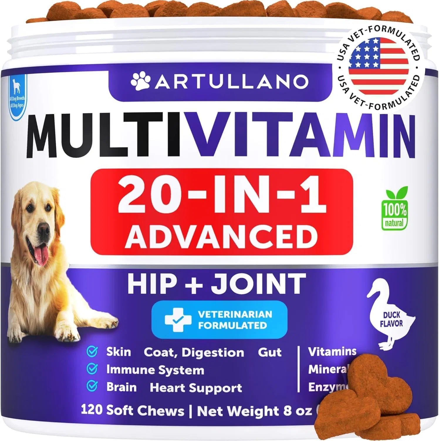Do Not Sell On Amazon Dog Multivitamin Chewable With Glucosamine 20 In 1 Dog Vitamins And Supplements Senior & Puppy Multivitamin For Dogs Pet Joint Support Health Immunity Mobility Gut Skin 120 Chews - 5 - CJ