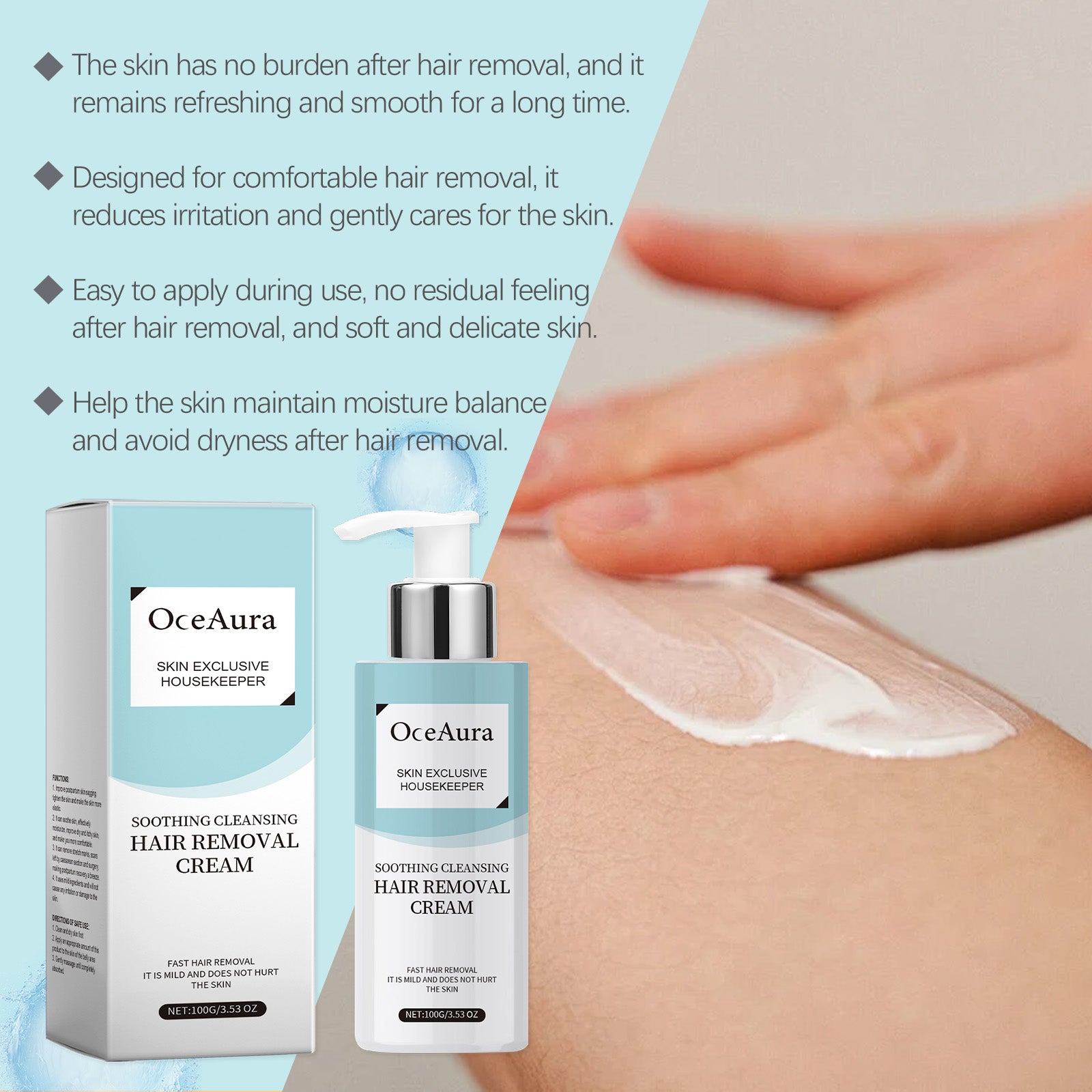 OceAura Gentle Treatment Hair Removal Cream Armpit Leg Armpit Leg Hair All Body Hair Removal Treatment Spray - 5 - CJ