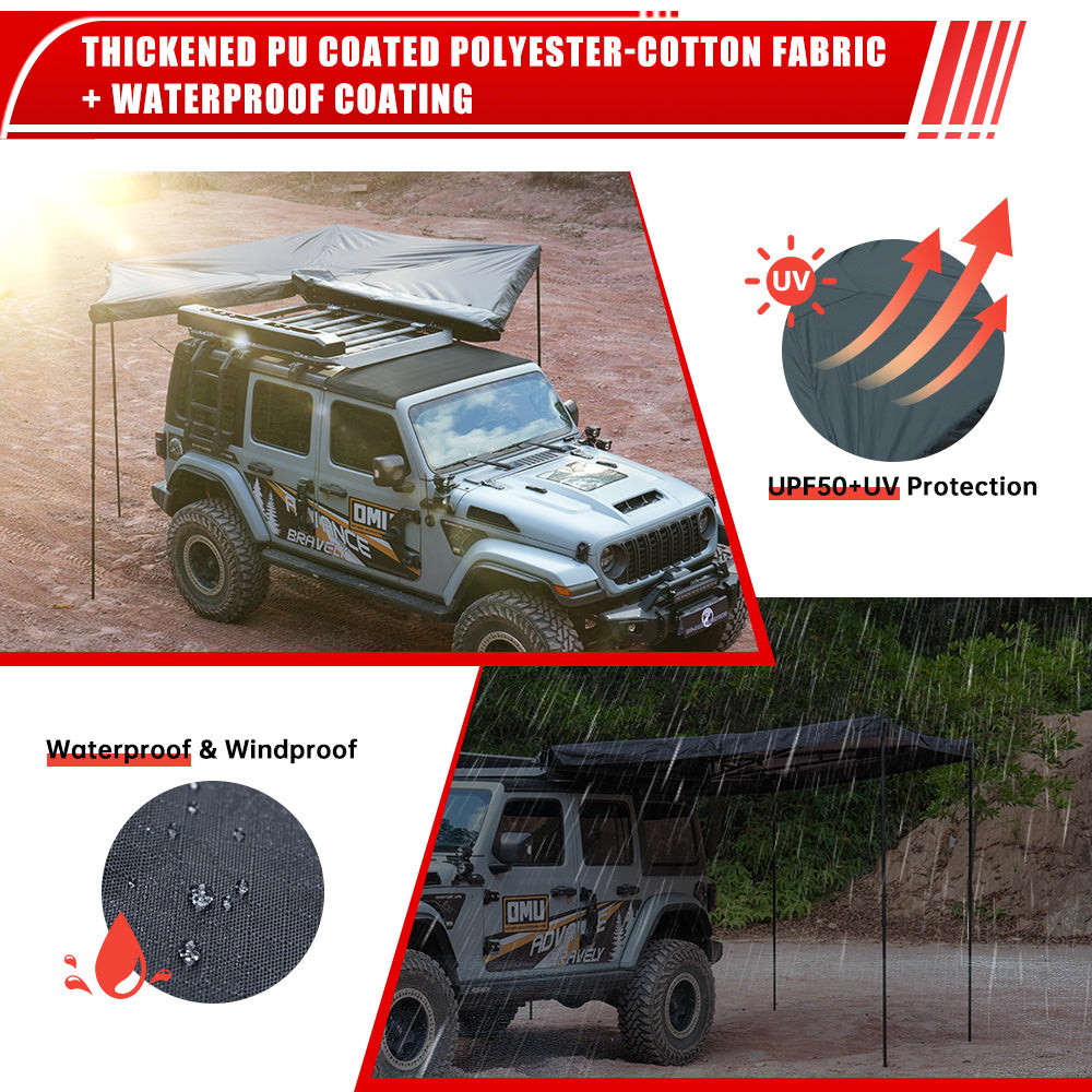 270 - Degree Awning Driver Side Free Standing, Car Side 270 - Degree Awning Waterproof UV50 Wind Resistant For SUV Van Truck - 5 - CJ