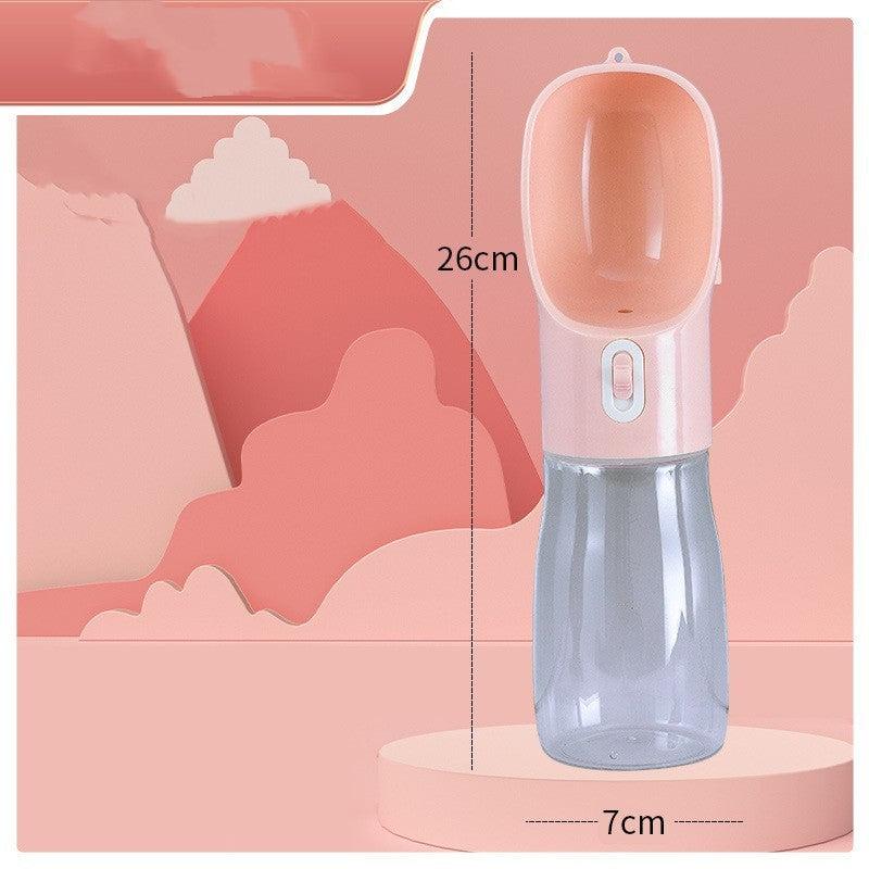 Pet Dog Water Bottle Feeder Bowl Portable Water Food Bottle Pets Outdoor Travel Drinking Dog Bowls Water Bowl For Dogs - 0 - CJ - Pink Water bottle 400ml - Solid color - CJHS162047428BY