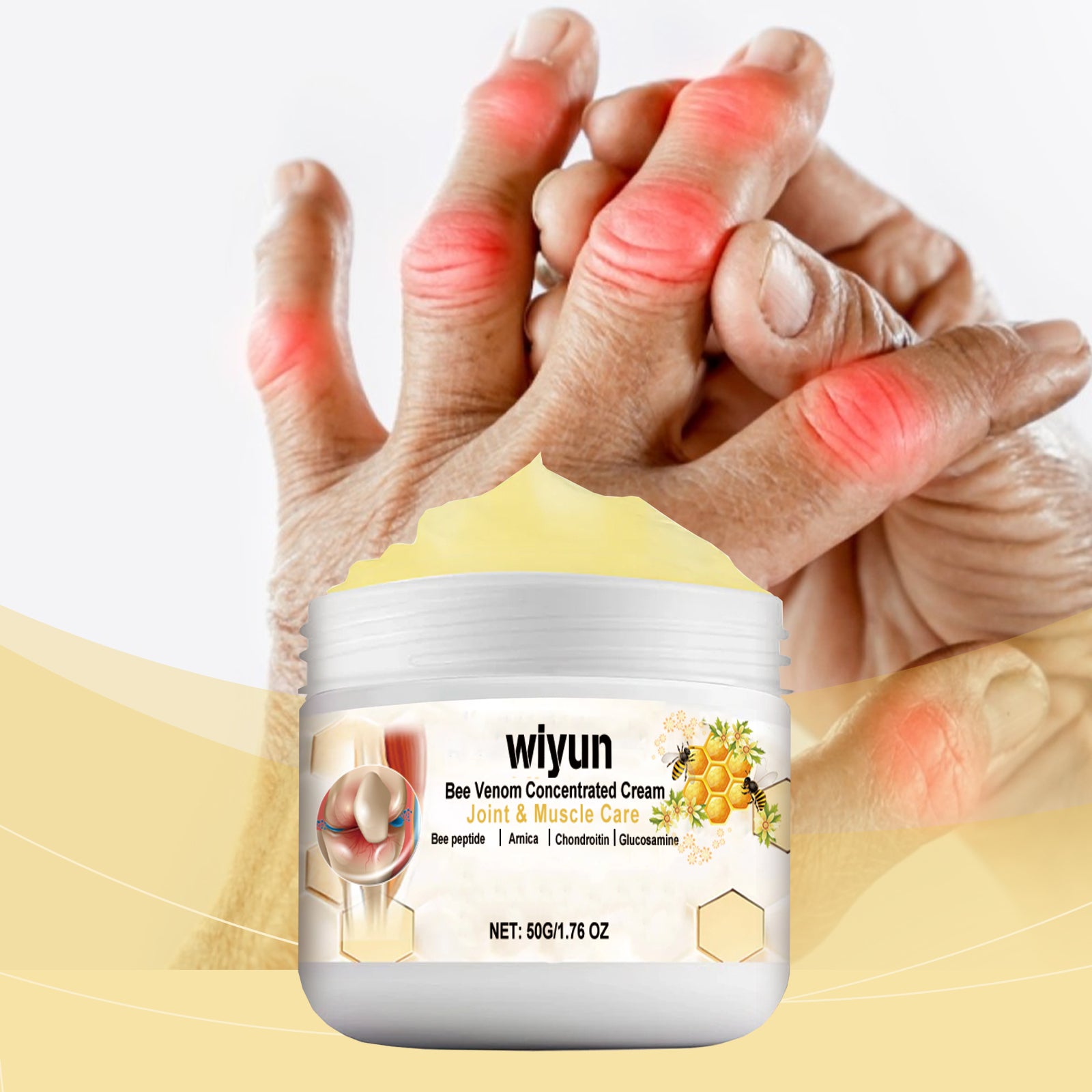 Wiyun Bee Venom Body Care Cream, Gently Moisturize And Apply Topical Repair Cream For Wrist And Knee Body Massage - 5 - CJ