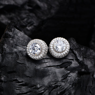 1 Pair Hip Hop Wedding  Zircon Stud Earrings,Sparkling,Unisex,Daily Accessories And Women's Jewelry - 5 - CJ