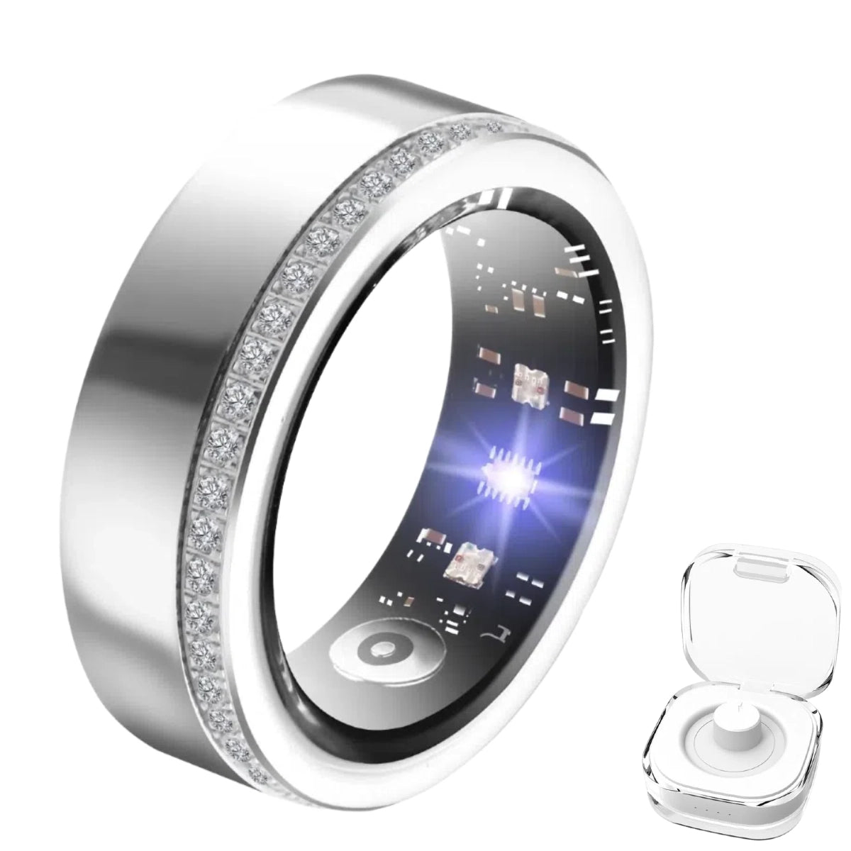 Smart Ring For Women Luxury Elegant Diamond Ring With Visible Tech Core Heart Rate Sleep Tracker Fitness Health Monitor IP68 Waterproof Compatible - 5 - CJ