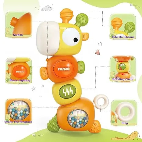 Baby Montessori Sensory Teething Toys For 3-6 6-12 Months, Food Grade Baby Teether, Newborn Infant Rattle Toys, Learning Educational Musical Toys For Boys Girls