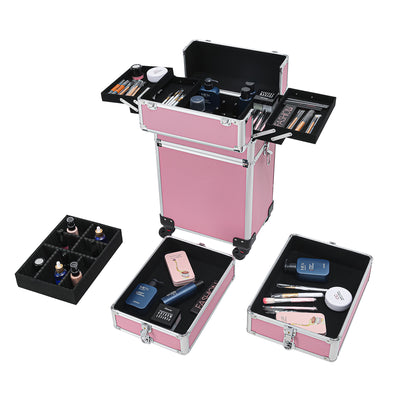 4 - in - 1 Aluminum Alloy, Trolley, Vanity Case, Embroidery Box - 5 - cjdropshipping
