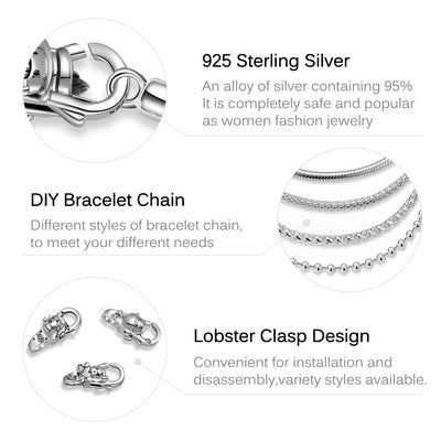S925 Sterling Silver Basic Keel Chain Without Buckle Hollow Single Chain Bracelet Diy Accessories - 4 - CJ