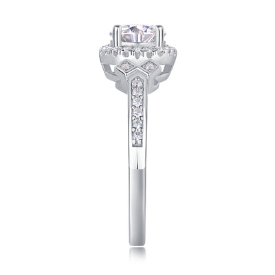 1Lighthouse Large Diamond Ring Luxury Fashion Set Moissanite Silver Ring Prohibit Tk Sales - 5 - CJ
