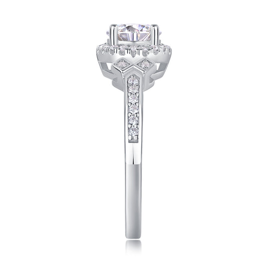 1Lighthouse Large Diamond Ring Luxury Fashion Set Moissanite Silver Ring Prohibit Tk Sales - 5 - CJ