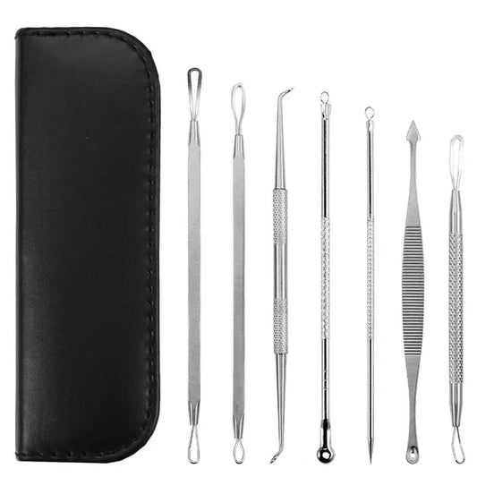 7 Pcs Blackhead Remover Kit Stainless Steel Pimple Comedone Acne Extractor Needle Tools - 5 - CJ