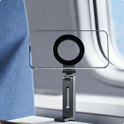 Magnetic Phone Stand For Travel, 360 Rotatable Foldable Desk Holder With N52 Strong Magnets, Portable Magsafe Compatible Mount For Airplane Train Car And Home Office - 5 - CJ