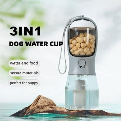 Dog Water Cup Drinking Food Garbage Bag Three - in - one Portable Small Multi - functional Pet Cups Pets Supplies - 0 - CJ