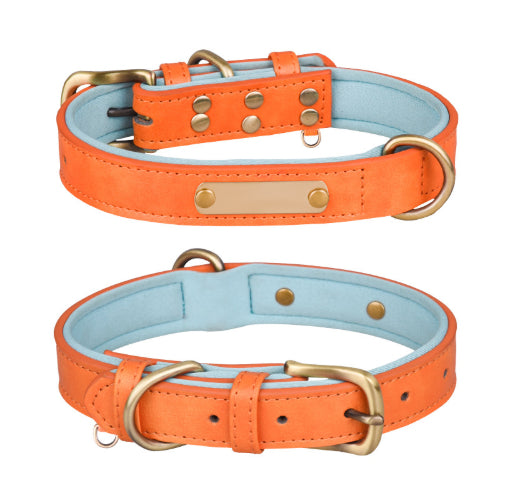 Breathable Dog Collar Retro Leather Dog Leash - 7 - CJ