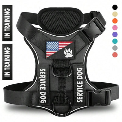 Reflective Breathable Solid Color Polyester Dog Strap - 5 - CJ