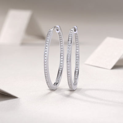 1Moon Sea - Fashionable And Luxurious Diamond Jewelry Set With Moissanite S925 Sterling Silver And Platinum - plated Stud Earrings Prohibit TikTok sales - 5 - cjdropshipping