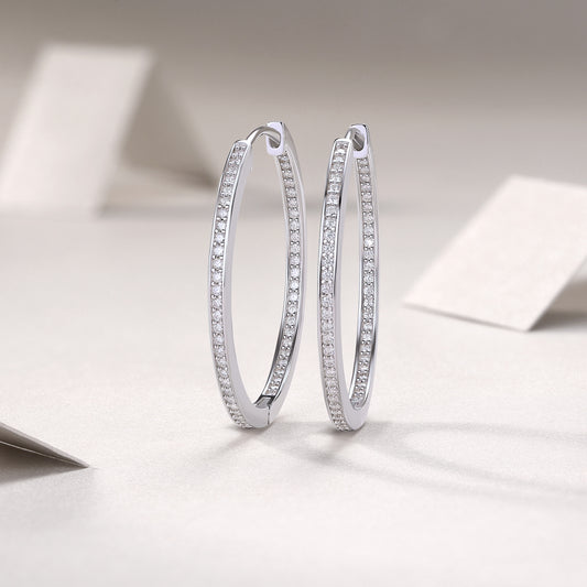 1Moon Sea - Fashionable And Luxurious Diamond Jewelry Set With Moissanite S925 Sterling Silver And Platinum - plated Stud Earrings Prohibit TikTok sales - 5 - cjdropshipping
