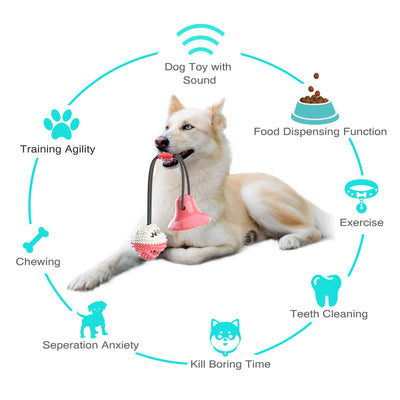 Dog Toys For Aggressive Chewers Interactive Teething Boredom And Stimulating Tug Of War Suction Cup Interactive Tug - of - War Dog Toy Treat Dispensing, Durable Thermoplastic Rubber Construction - 5 - CJ