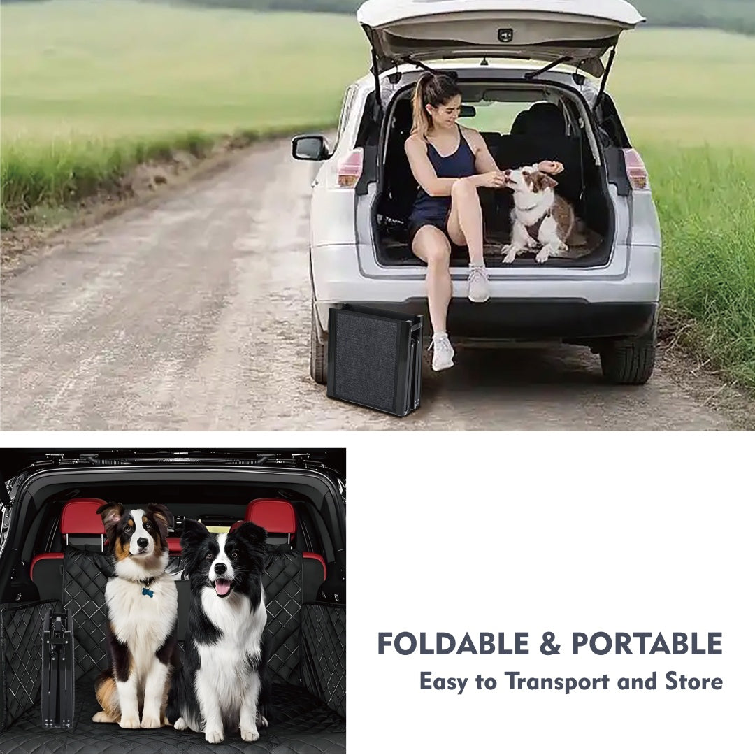 Dog Ramp For Car 65x17 Large Folding Pet Stair Ramps For Truck, SUV, With Non - Slip Surface, Up To 250LBS, Outdoor Dog Car Ramp For Medium  Large Dogs, Portable Pet Steps - 5 - CJ