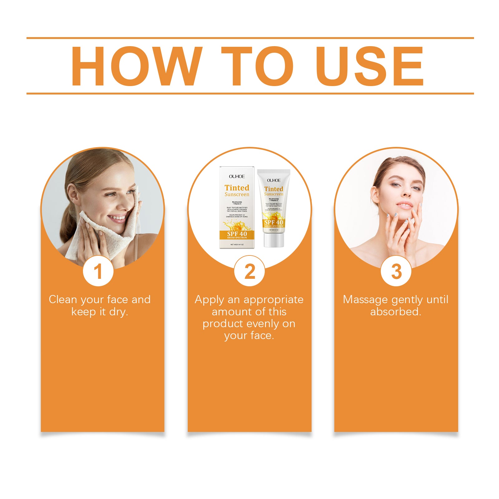 OUHOE Vitamin C Protective Cream, Summer Outdoor Radiation Isolation Mild Refreshing Non - Sticky Moisturizing Protective Cream - 5 - CJ