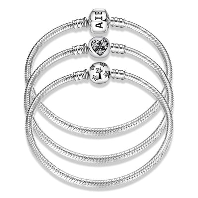 Women's Bracelet S925 Sterling Silver 3mm Suitable Beaded Pendant Accessories Diamond Inlaid All Kinds Of Button Heads Diy Basic Snake Bone Chain - 4 - https://x.com/titan_prim62775J