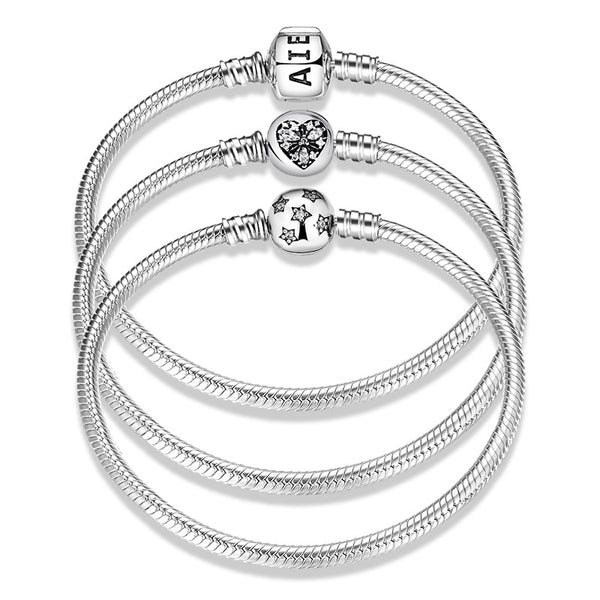 Women's Bracelet S925 Sterling Silver 3mm Suitable Beaded Pendant Accessories Diamond Inlaid All Kinds Of Button Heads Diy Basic Snake Bone Chain - 4 - https://x.com/titan_prim62775J