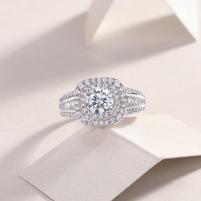 1Starry Sky Crown - A Fashionable Jewelry Ring Set With 1 - carat Moissan Diamond S925 Sterling Silver And Platinum - plated Diamond Prohibit TikTok sales - 5 - CJ