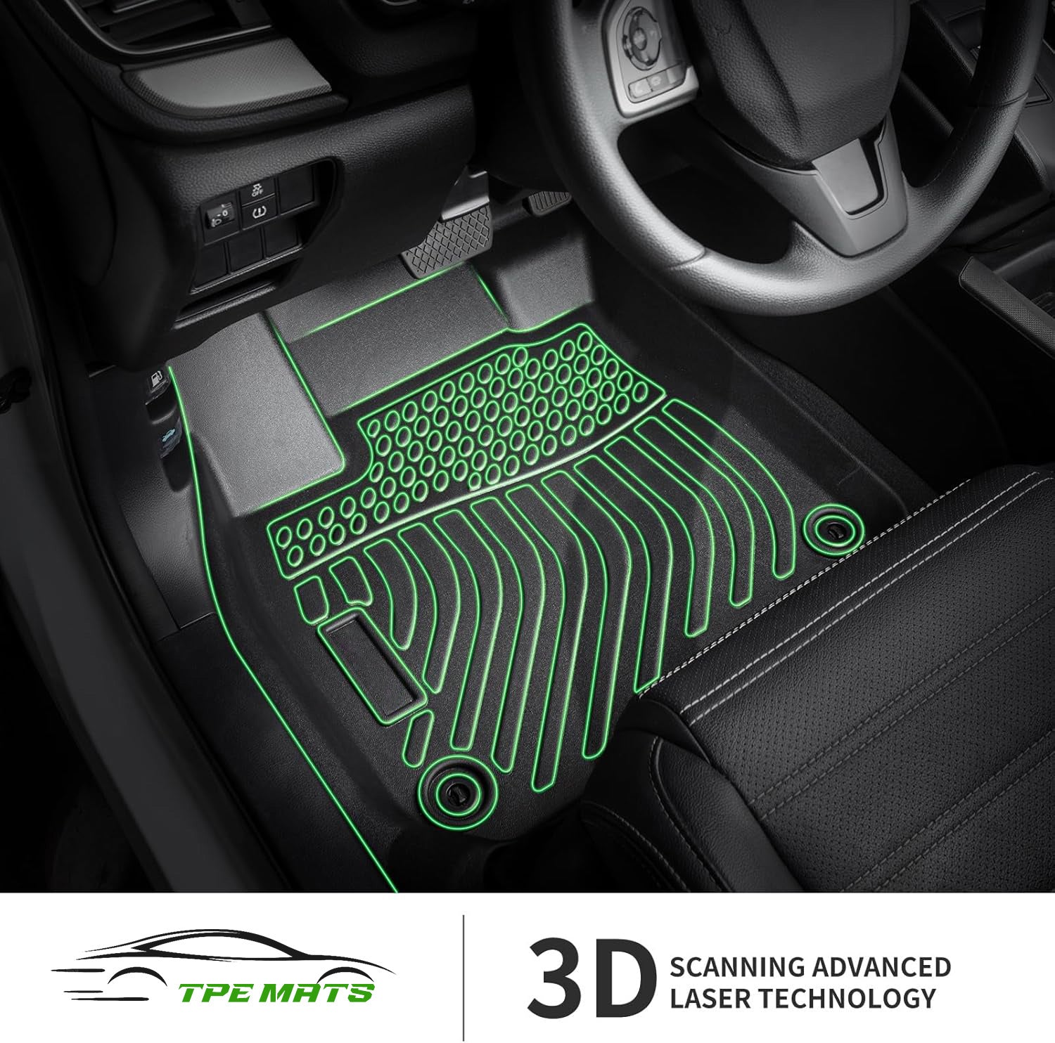 Floor Mats Custom For Jetta 2019 - 2025 Waterproof Car Mats All Weather Guard Mats Heavy Duty TPE Automotive Floor Liners Accessories Front& Rear Row Full Set - Black - 5 - CJ