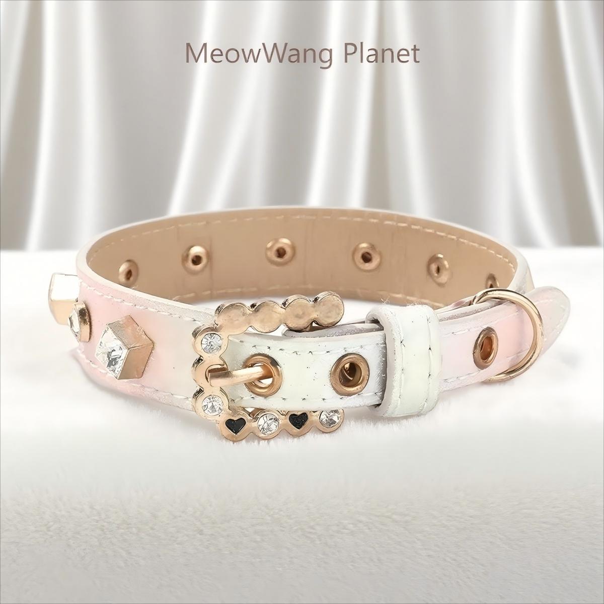 Dog Cat Collar Luxury Gemstone Pet Collar Leash Set Handcrafted Jewel Accented Necklace Style Neck Strap For Cats Small To Medium Dogs Elegant Adjustable Walking Accessory Luxury Pet Gift For Cats Dog