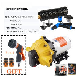 70PSI Deck Washdown  Kit For Boat Caravan Yacht Wash  12V 5GPM - 5 - cjdropshipping