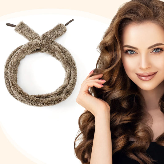 Satin Heatless Hair Curler, Lazy Natural Soft Wave DIY Heatless Curls For Sleep In Overnight, For All Hair Types - Light Brown - 5 - CJ